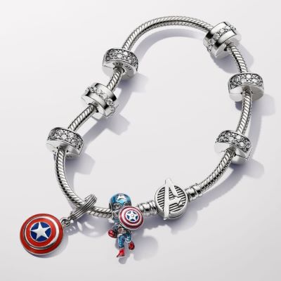 PANDORA Marvel The Avengers Captain America Charm 793129C01 David Christopher