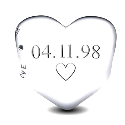 793439C00 Pandora Be Love Engraveable heart charm example of engraving 1